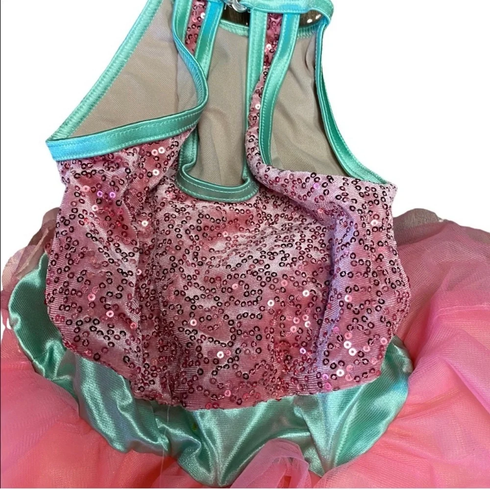 {Weissman} Floral tutu ballet costume dress with floral ribbon headband